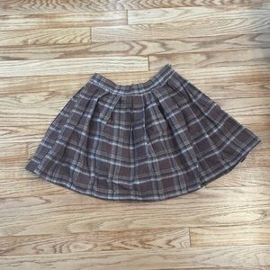 Brown Plaid Skirt